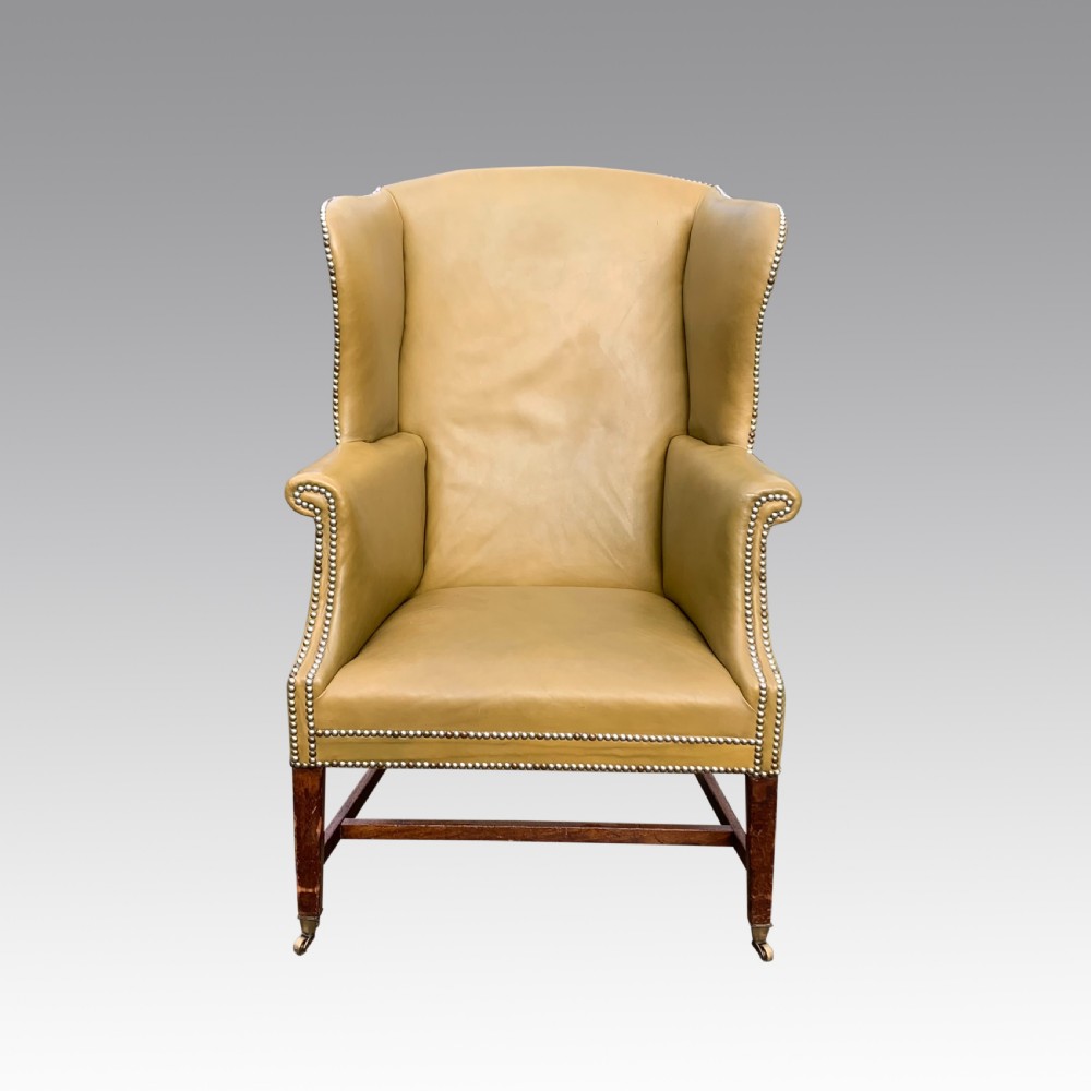 George II mahognay wing armchair in leather View III