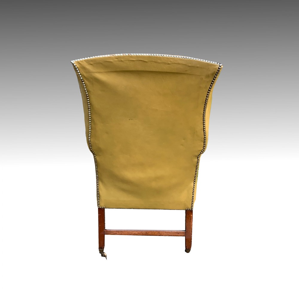 George II mahognay wing armchair in leather View VII