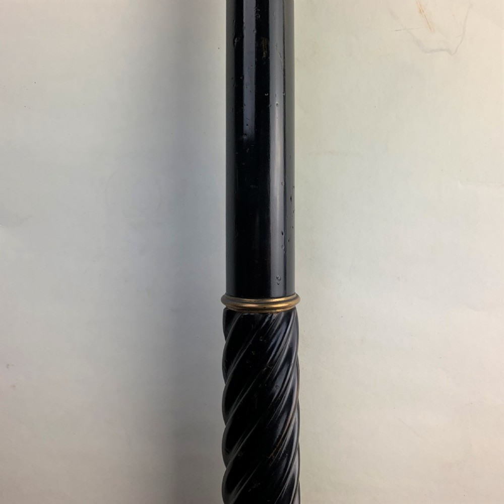 Ebonised fruitwood and brass-mounted siphon tube barometer View IV
