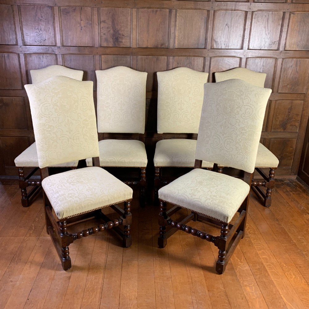 Set of six oak bobbin turned Dining chairs View III
