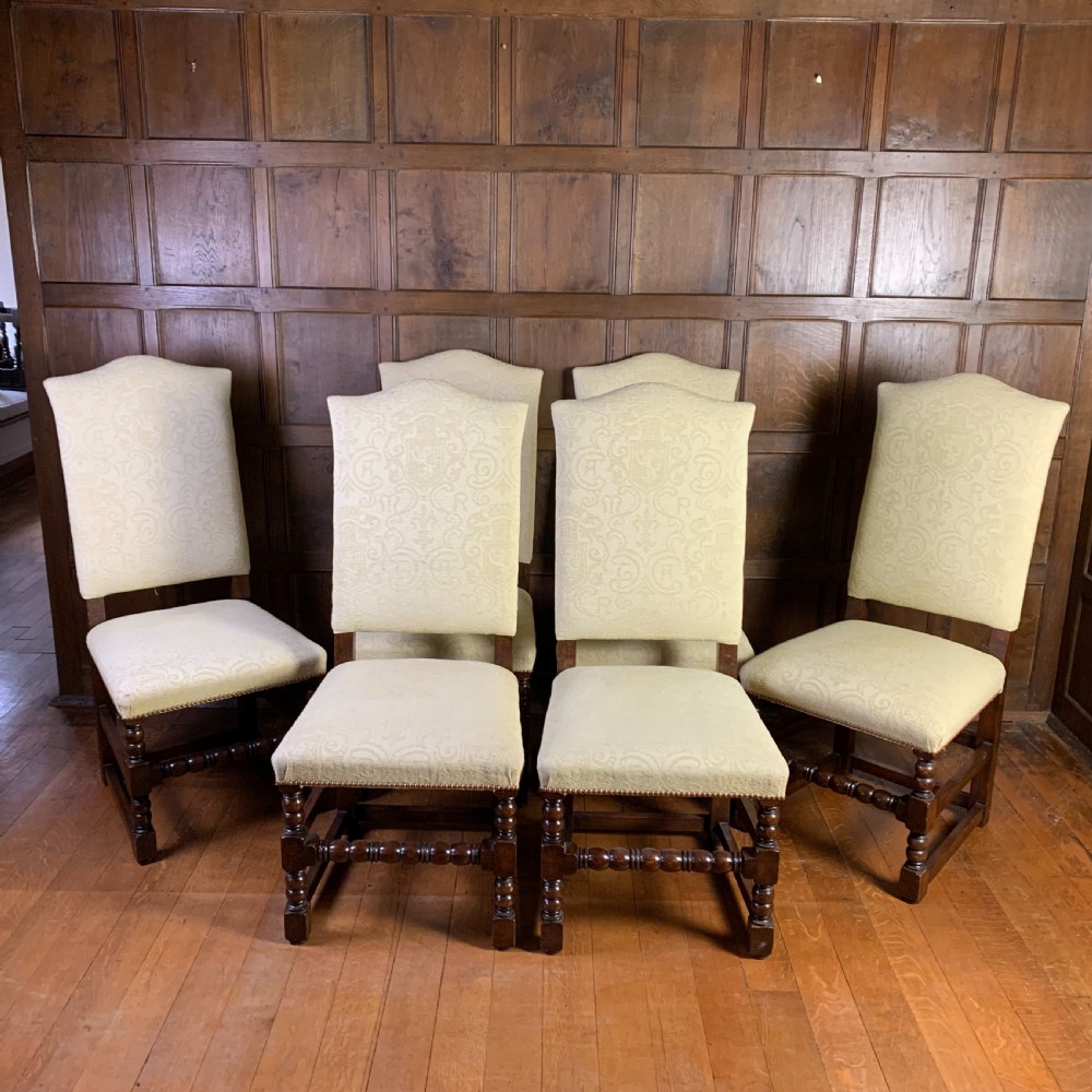 Set of six oak bobbin turned Dining chairs View IV
