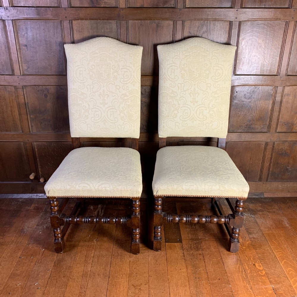 Set of six oak bobbin turned Dining chairs View V