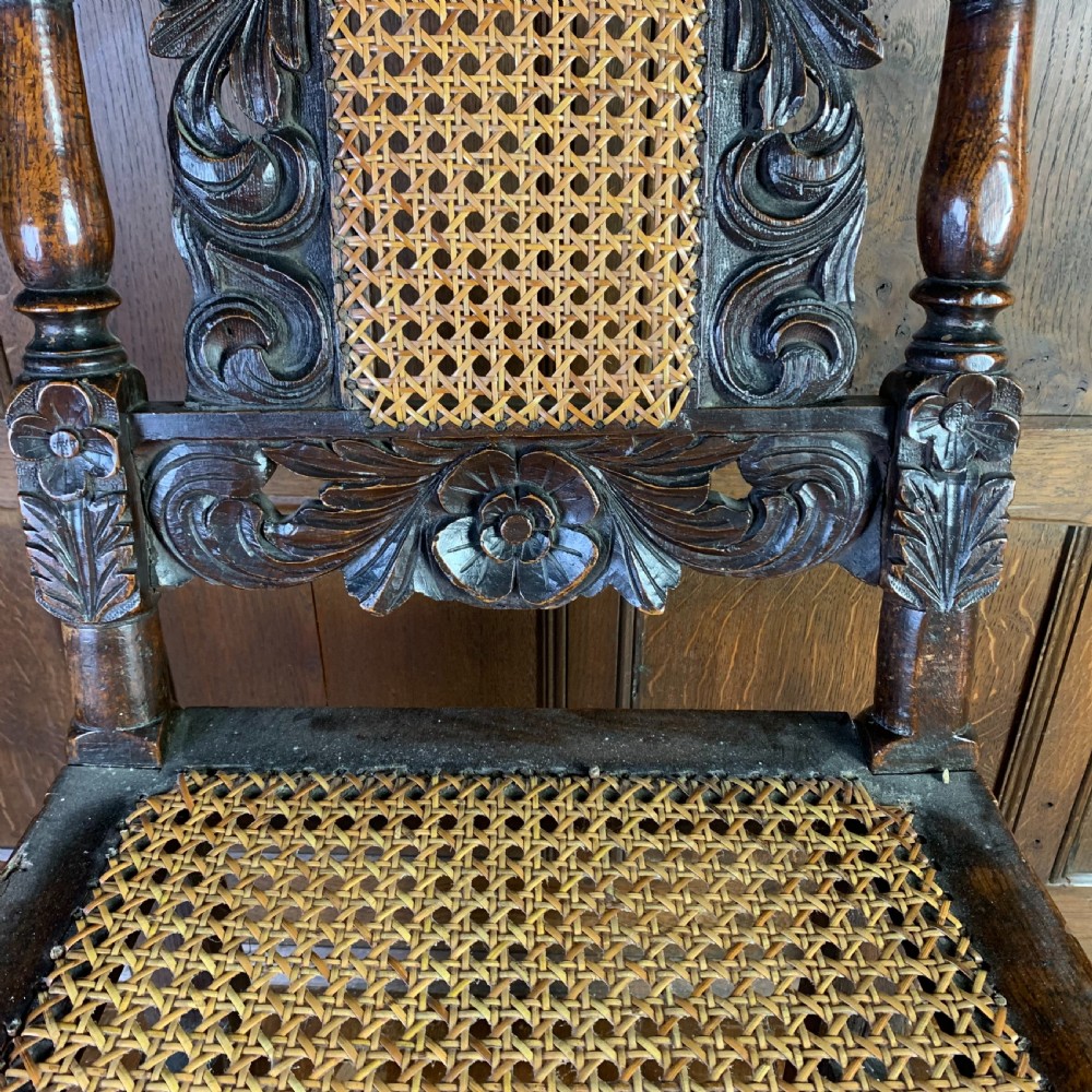 Pair of Carolean style walnut side chairs View VI
