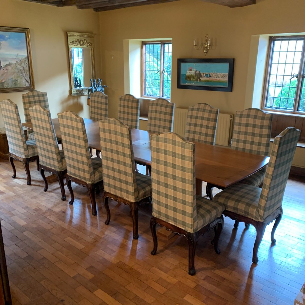 Set of twelve walnut dining Queen Anne style Dining chairs View X