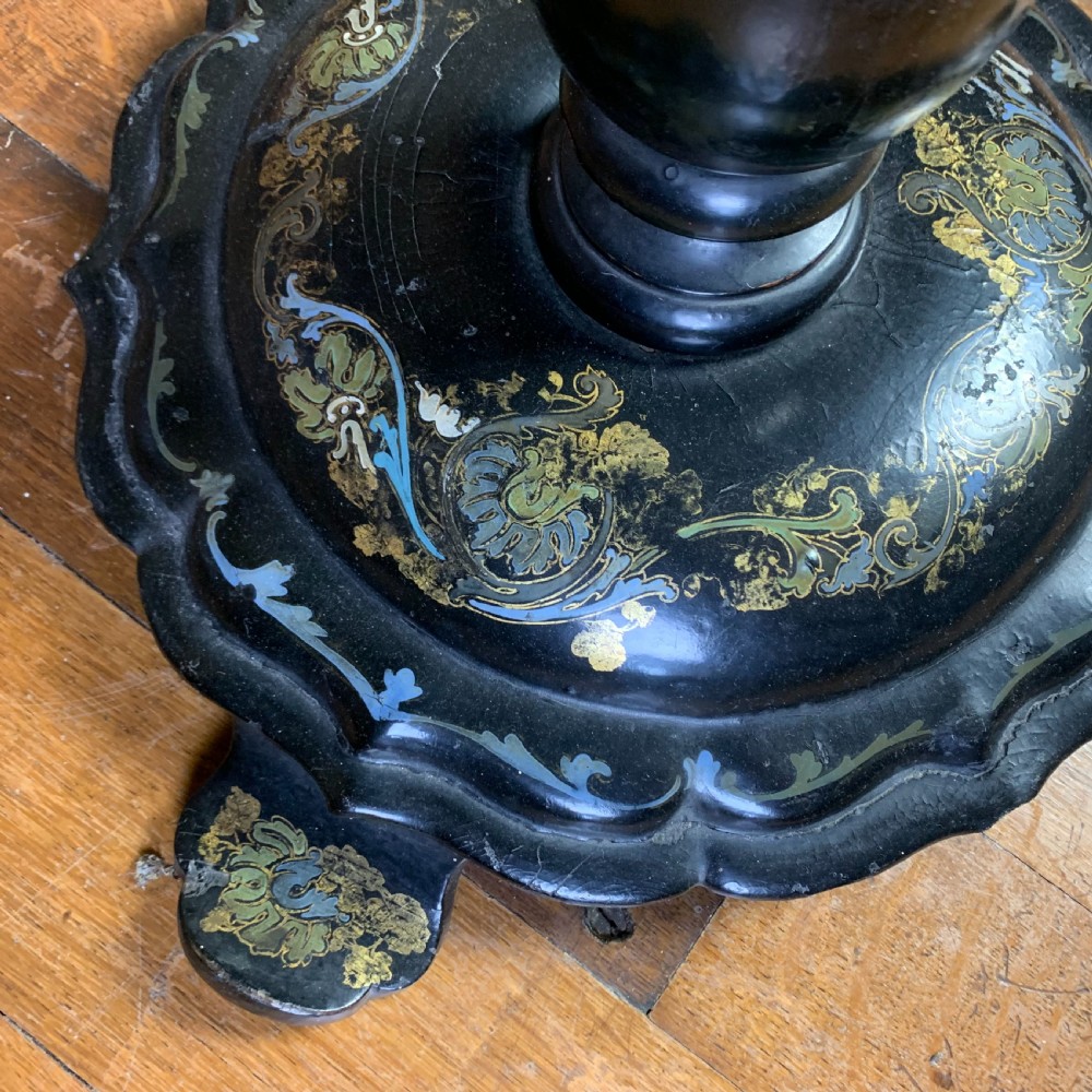 19th century Papier Mache circular Occasional Table View V