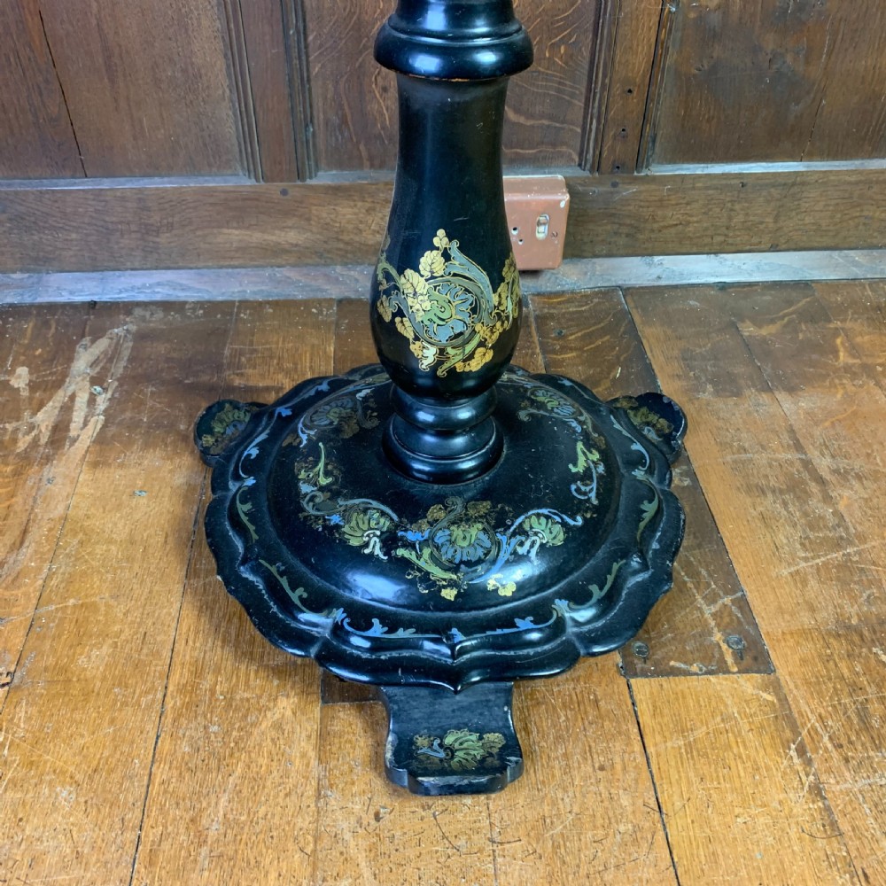 19th century Papier Mache circular Occasional Table View VI
