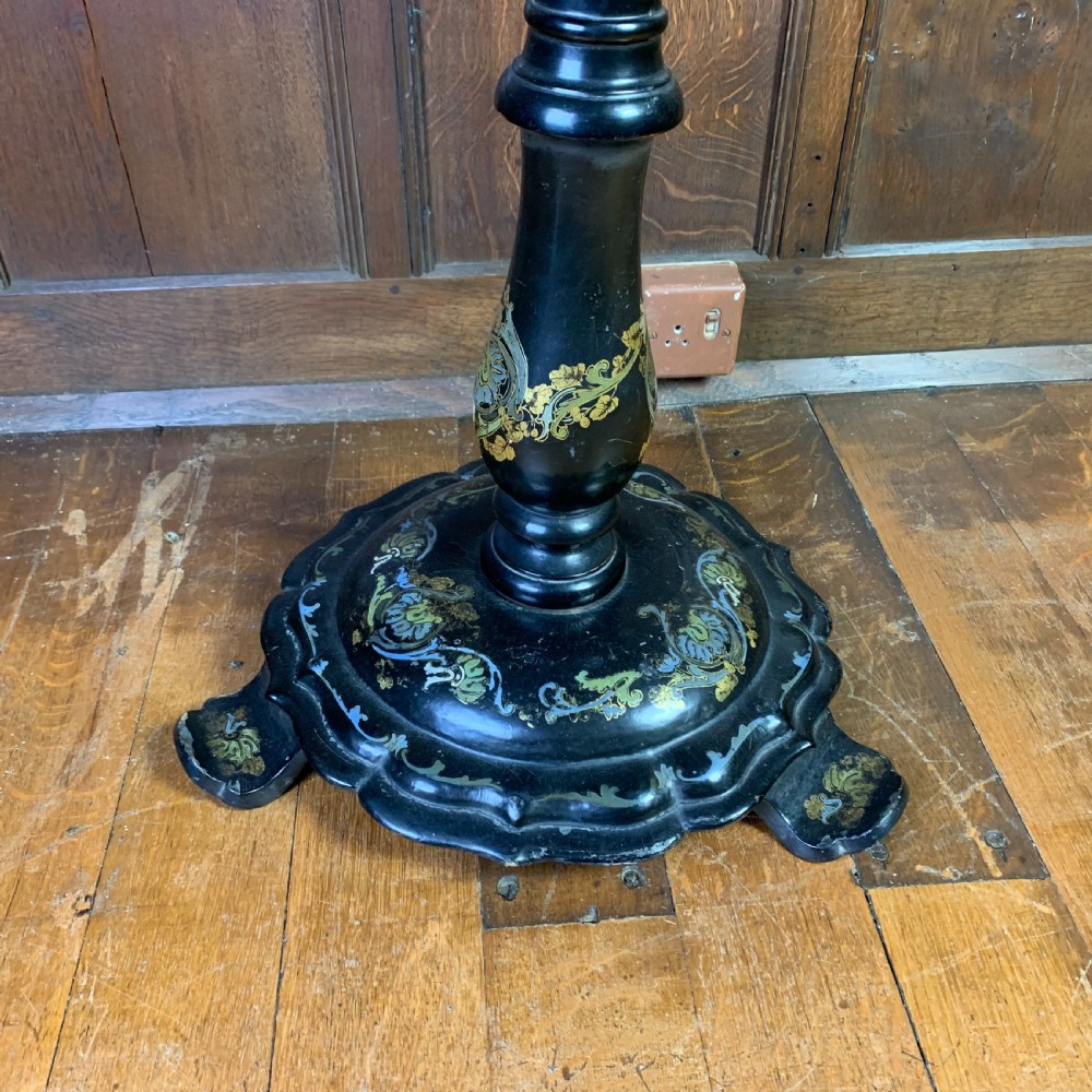19th century Papier Mache circular Occasional Table View VII