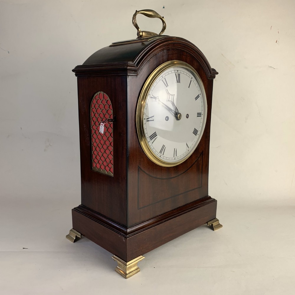Georgian mahogany bracket clock View V