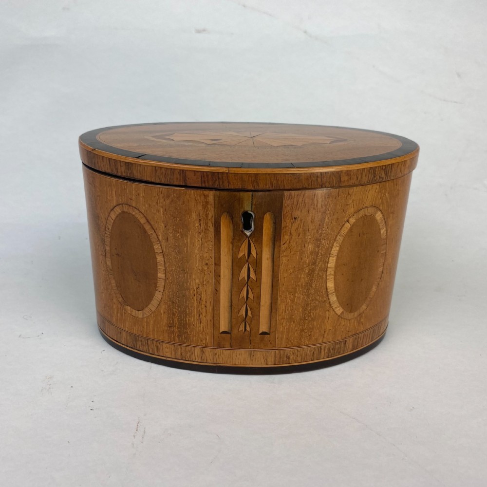 Oval Satinwood inlaid Tea Caddy View II