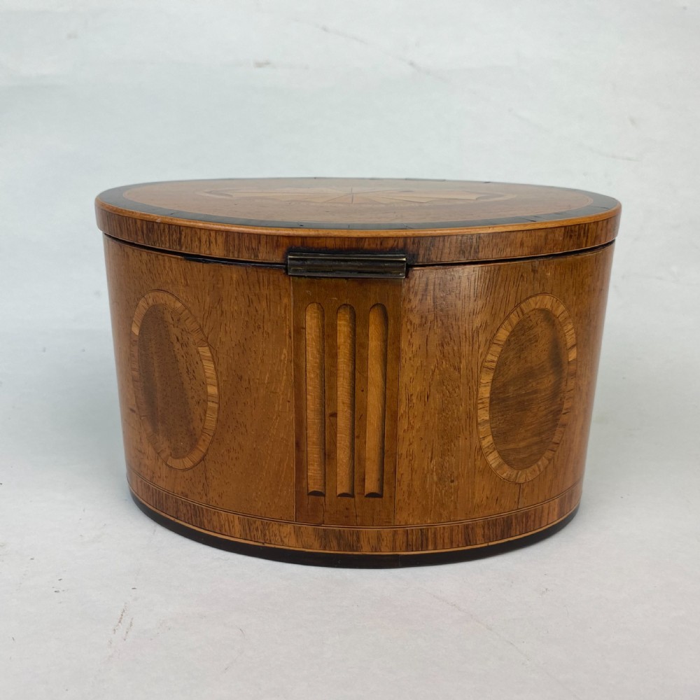 Oval Satinwood inlaid Tea Caddy View III