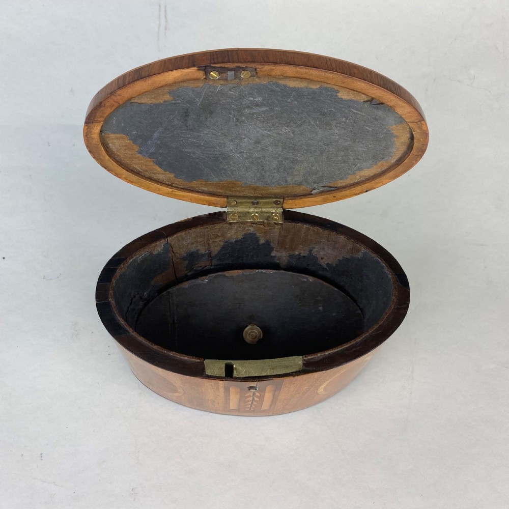Oval Satinwood inlaid Tea Caddy View V