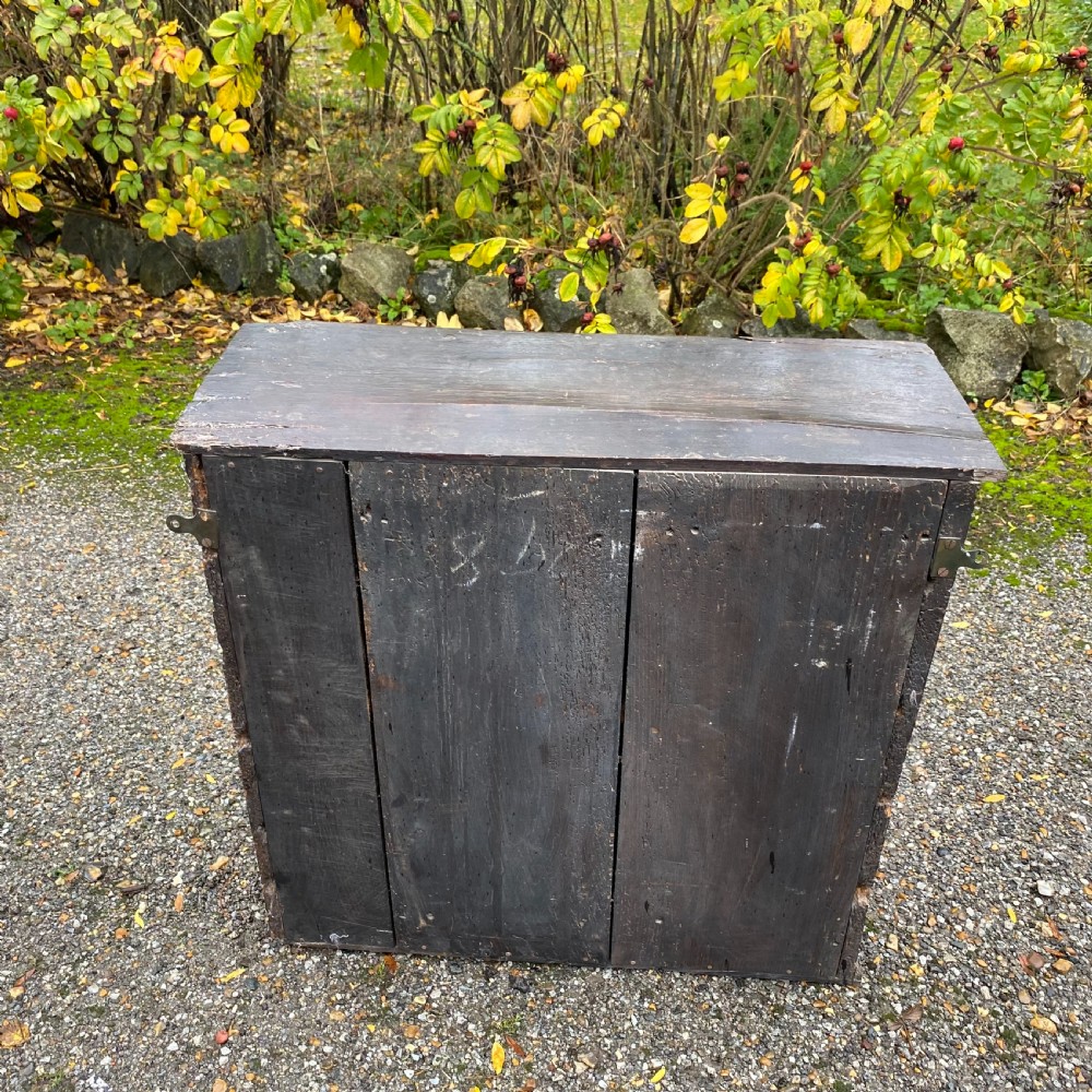 Small carved Oak Cupboard dated 1680 View V
