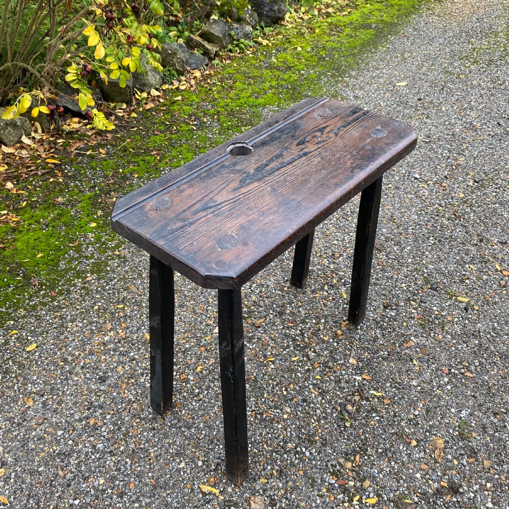 Primitive 19th century plank top Child's School desk View XV