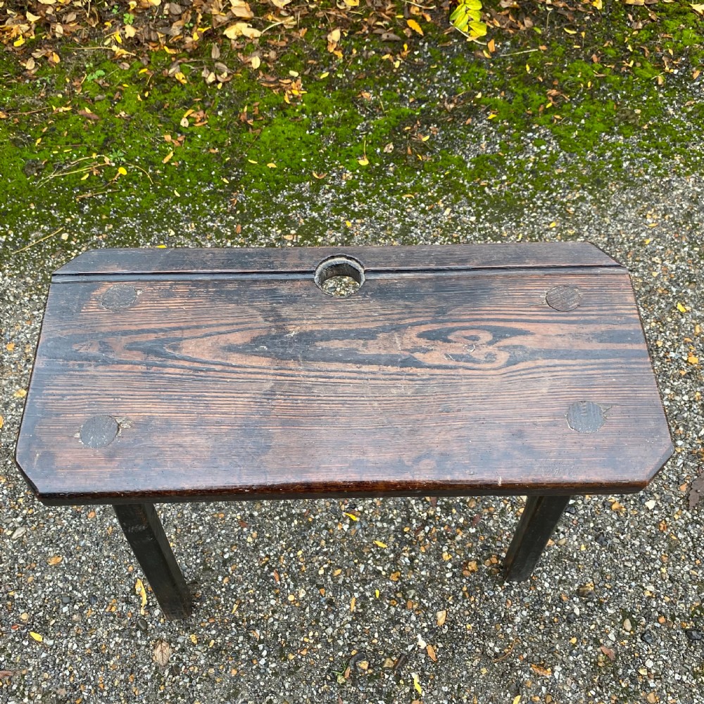 Primitive 19th century plank top Child's School desk View XVI