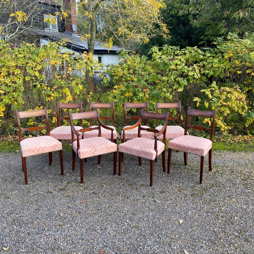 Set of Eight Georgian Mahogany Dining Chairs