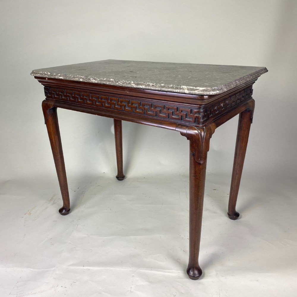 Early Georgian mahogany marble top Hall or Side Table View II