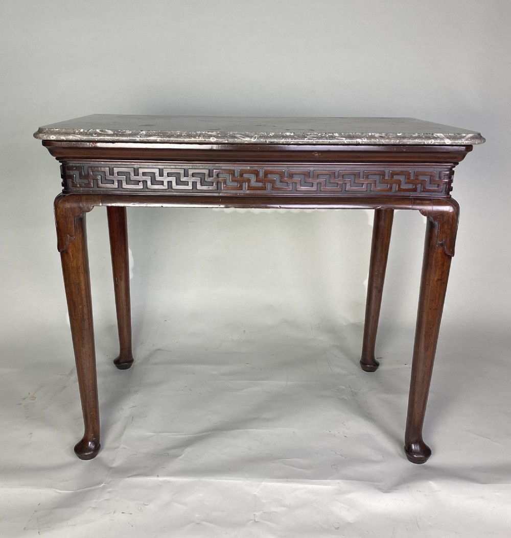 Early Georgian mahogany marble top Hall or Side Table View III