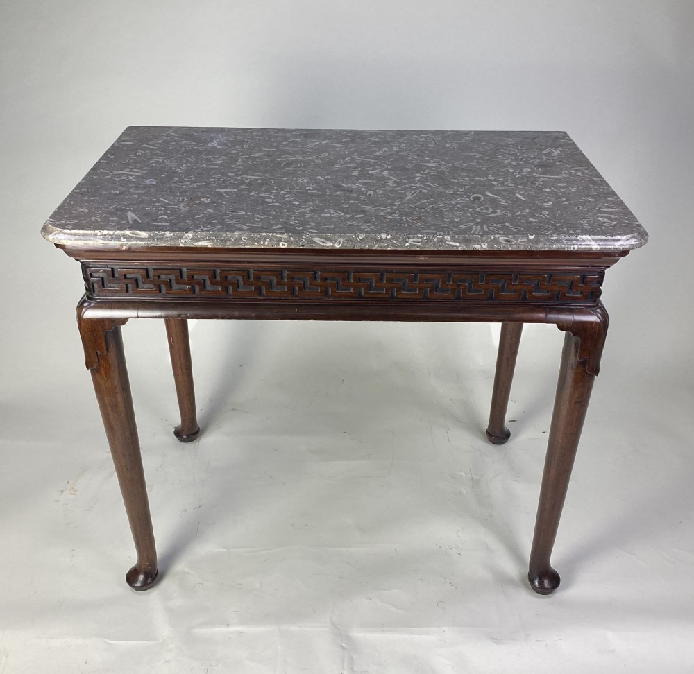 Early Georgian mahogany marble top Hall or Side Table View IV