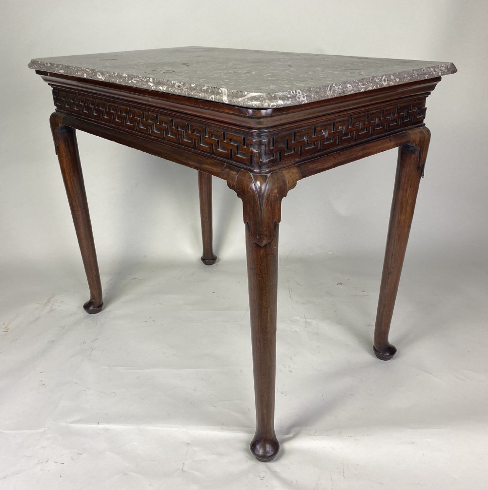 Early Georgian mahogany marble top Hall or Side Table View V