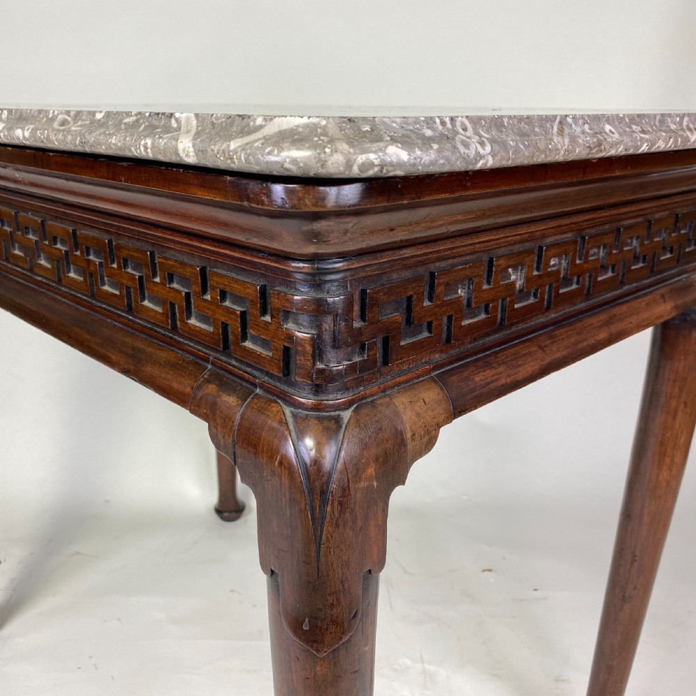 Early Georgian mahogany marble top Hall or Side Table View VI