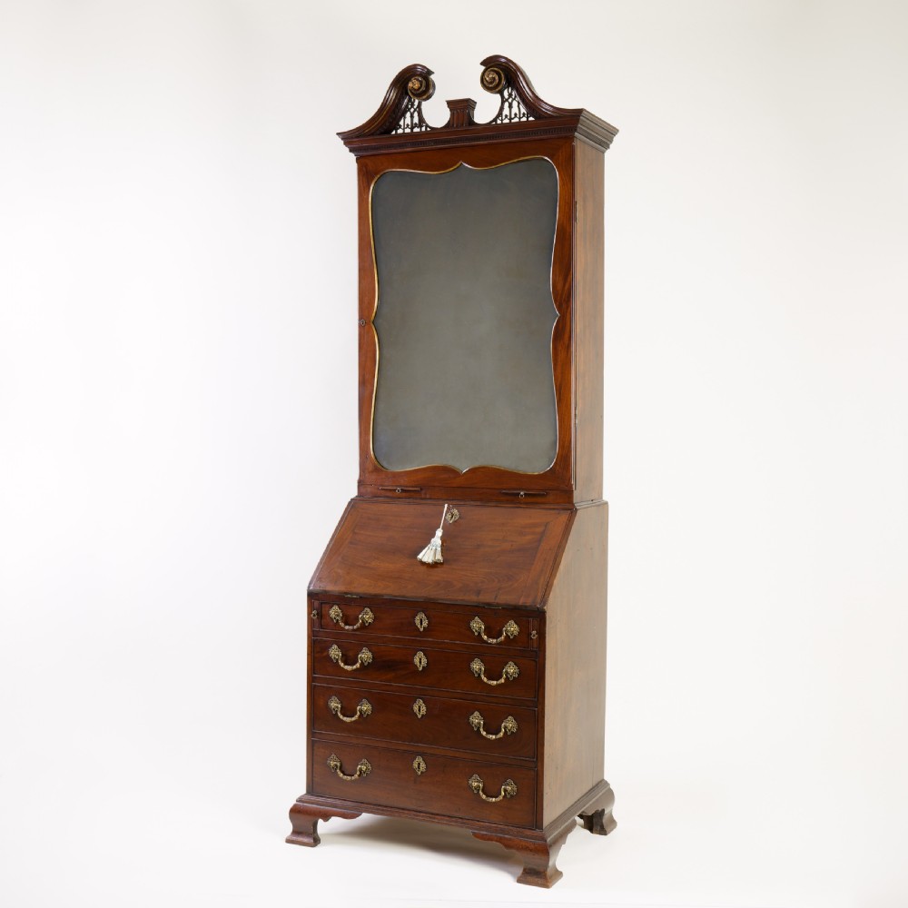 Small Georgian mahogany bureau bookcase