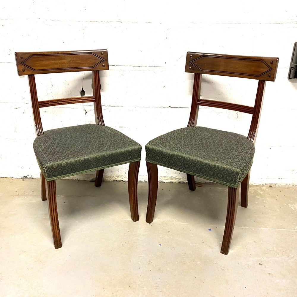 Set of twelve 12/10 ten Regency period mahogany dining chairs View III