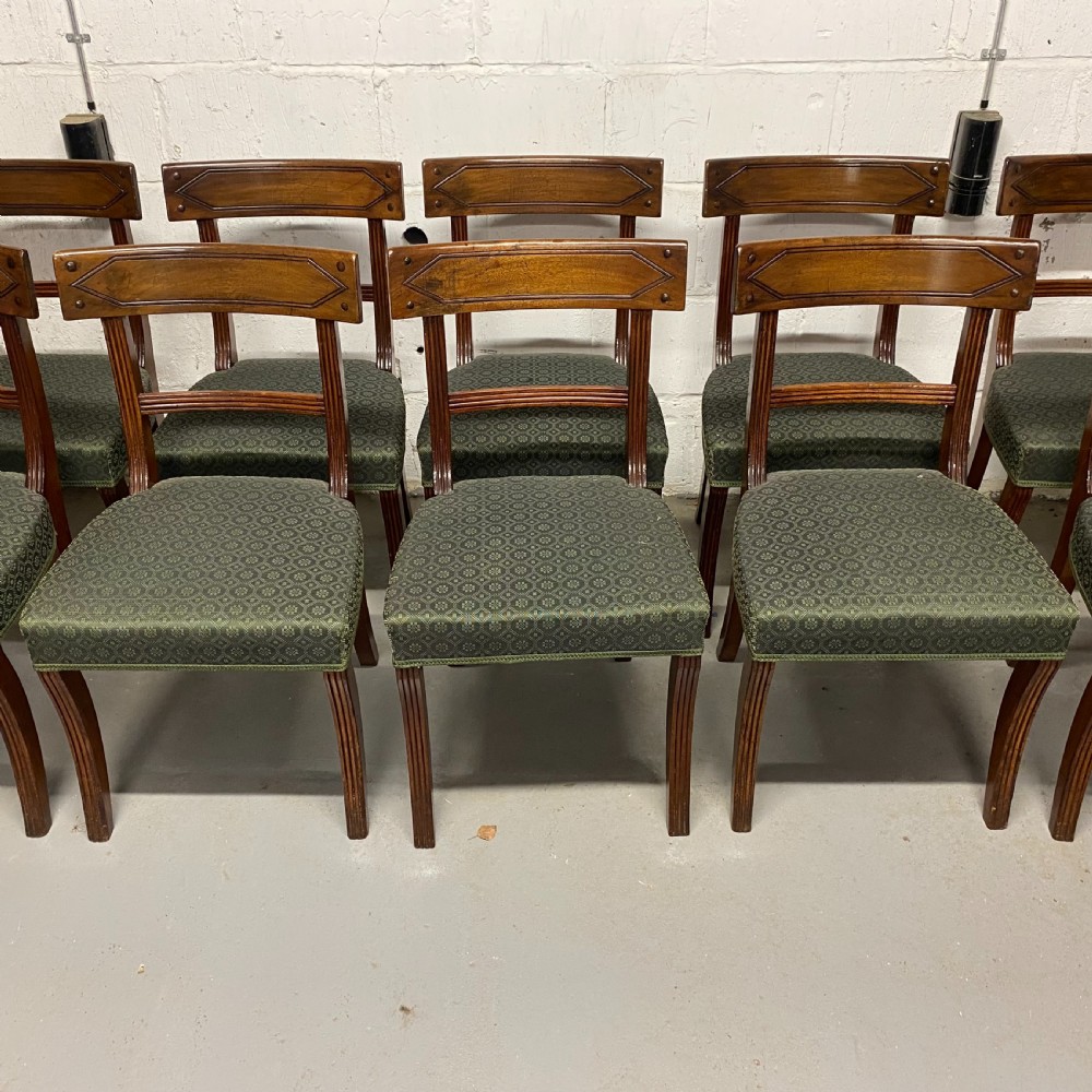 Set of twelve 12/10 ten Regency period mahogany dining chairs View VI