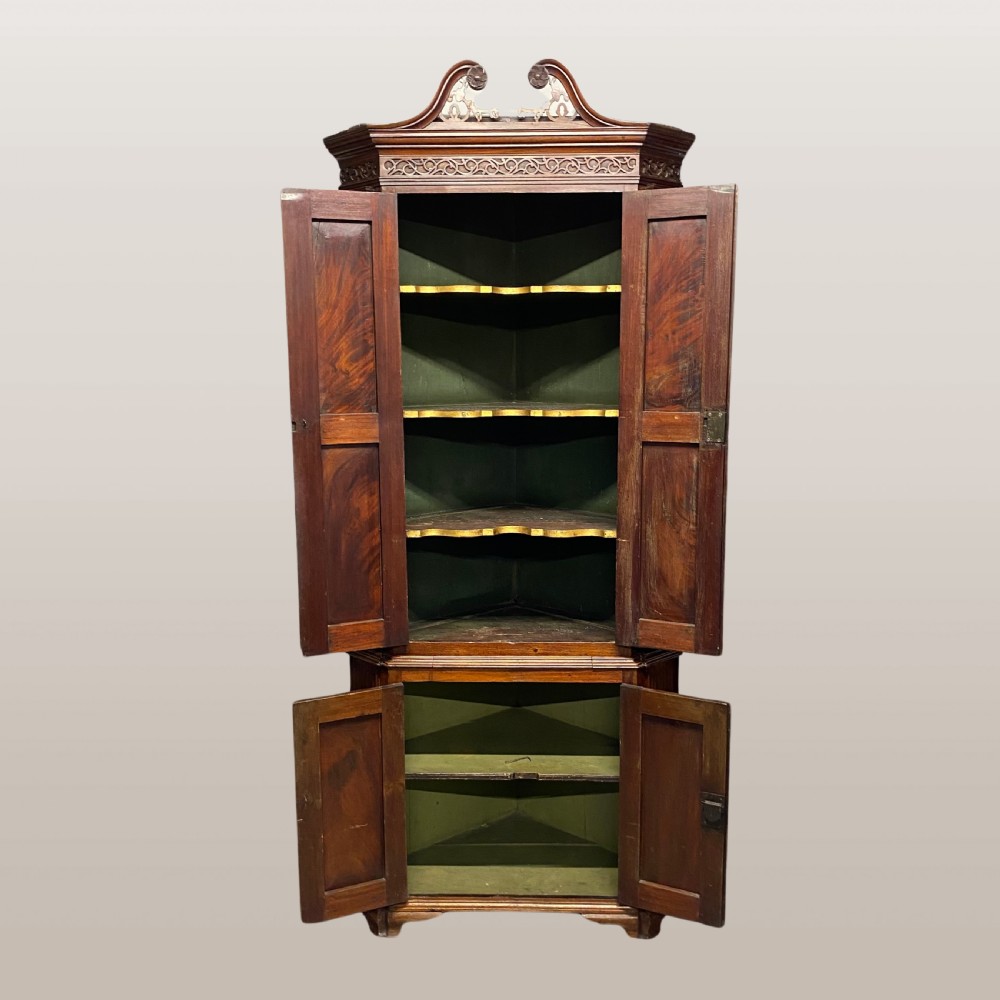 Fine Georgian mahogany standing double corner cupboard View IV