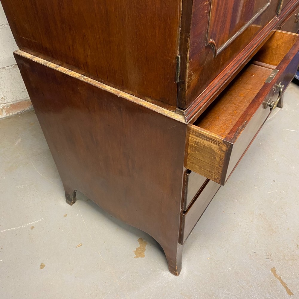 Georgian mahogany Linen Press Wardrobe Cupboard View IX
