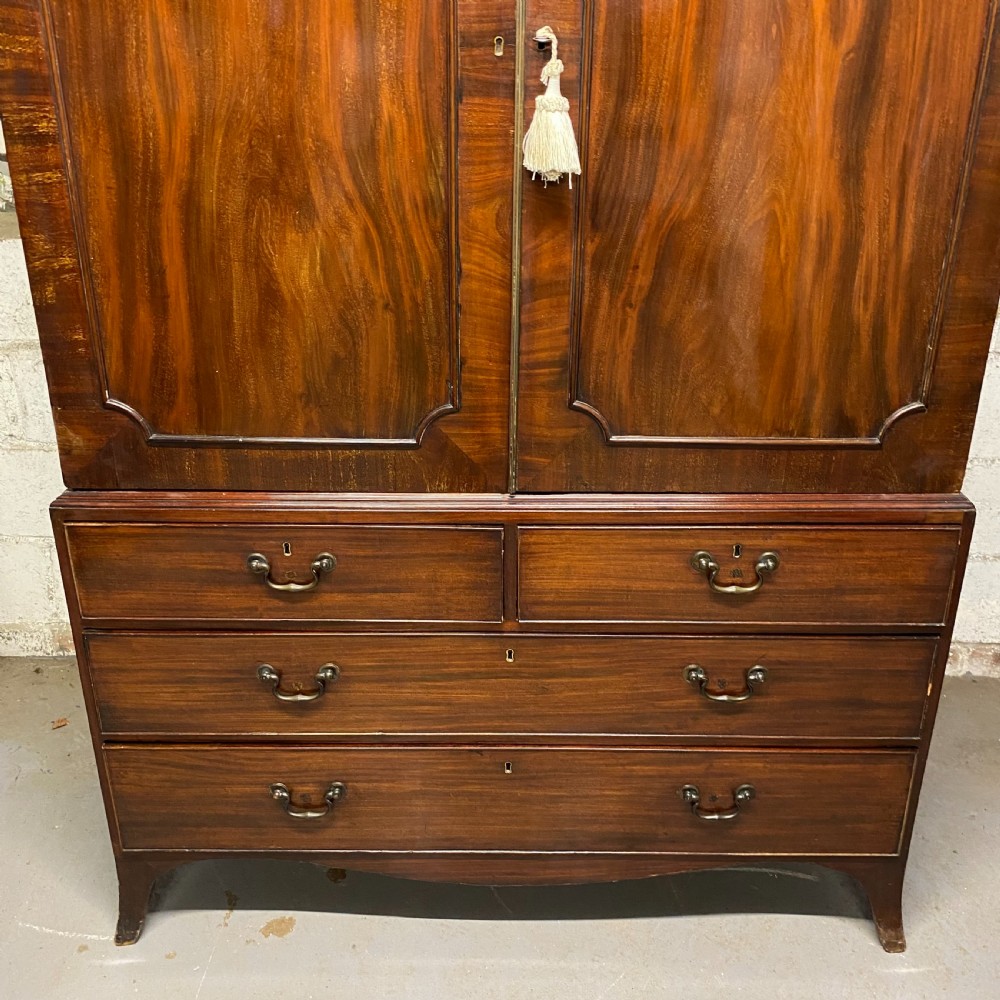 Georgian mahogany Linen Press Wardrobe Cupboard View XIII