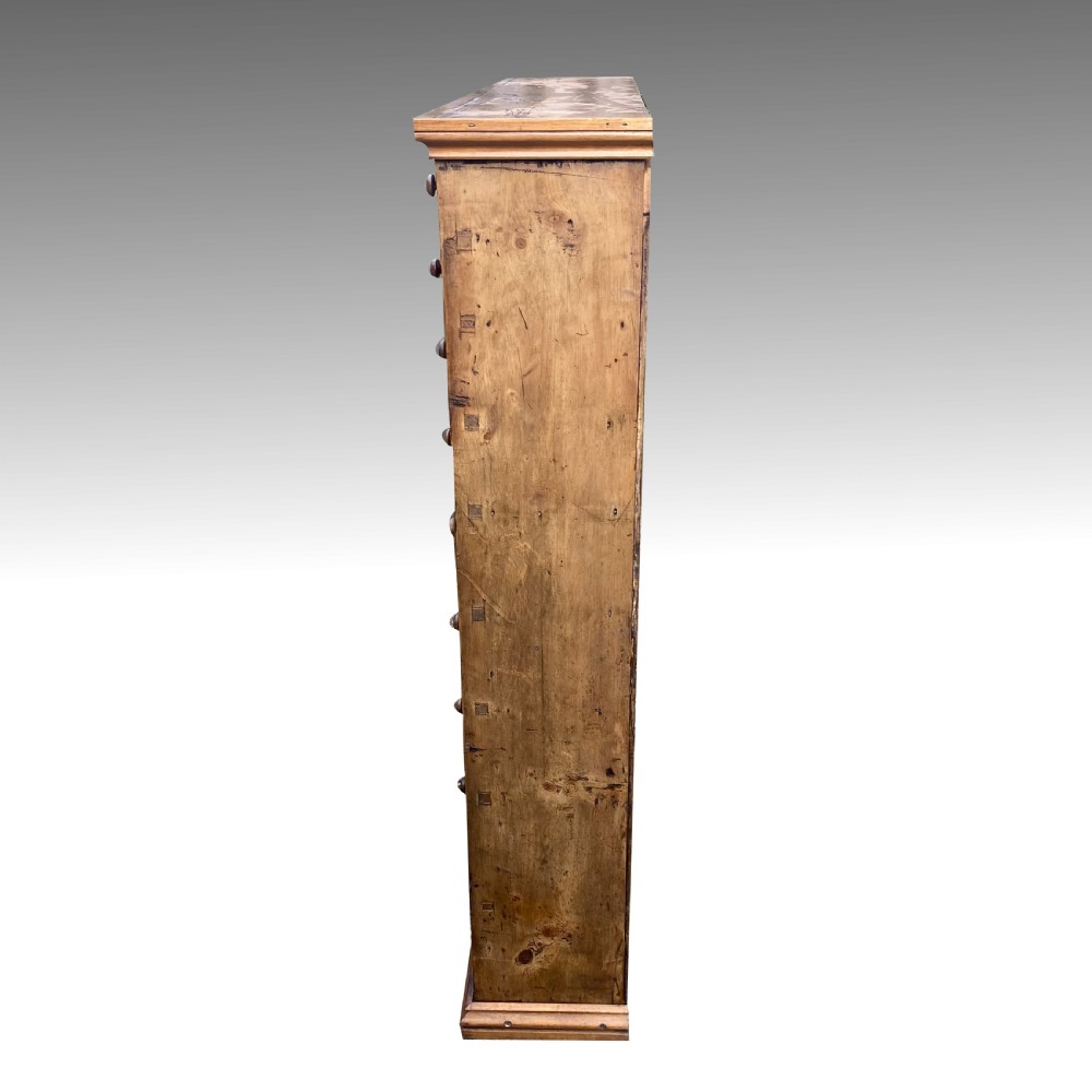 Pine Seed Merchant's or hardware shopkeeper's cabinet  r Bank of Drawers View VIII