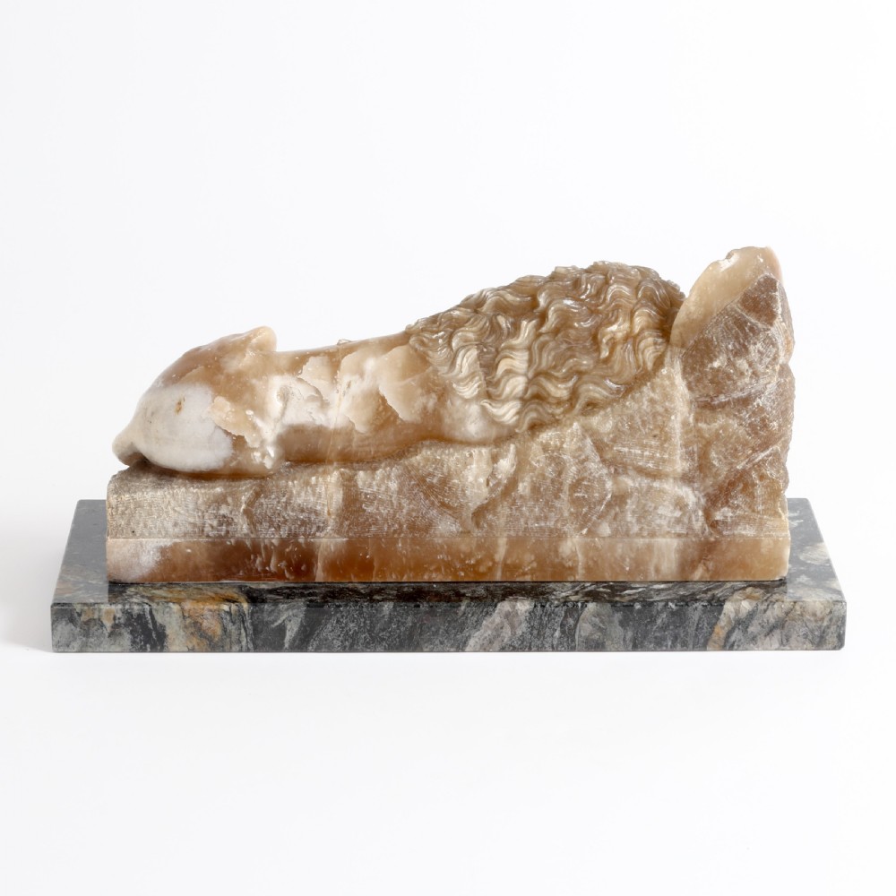 Carved Marble model of the Lion of Lucerne  View V