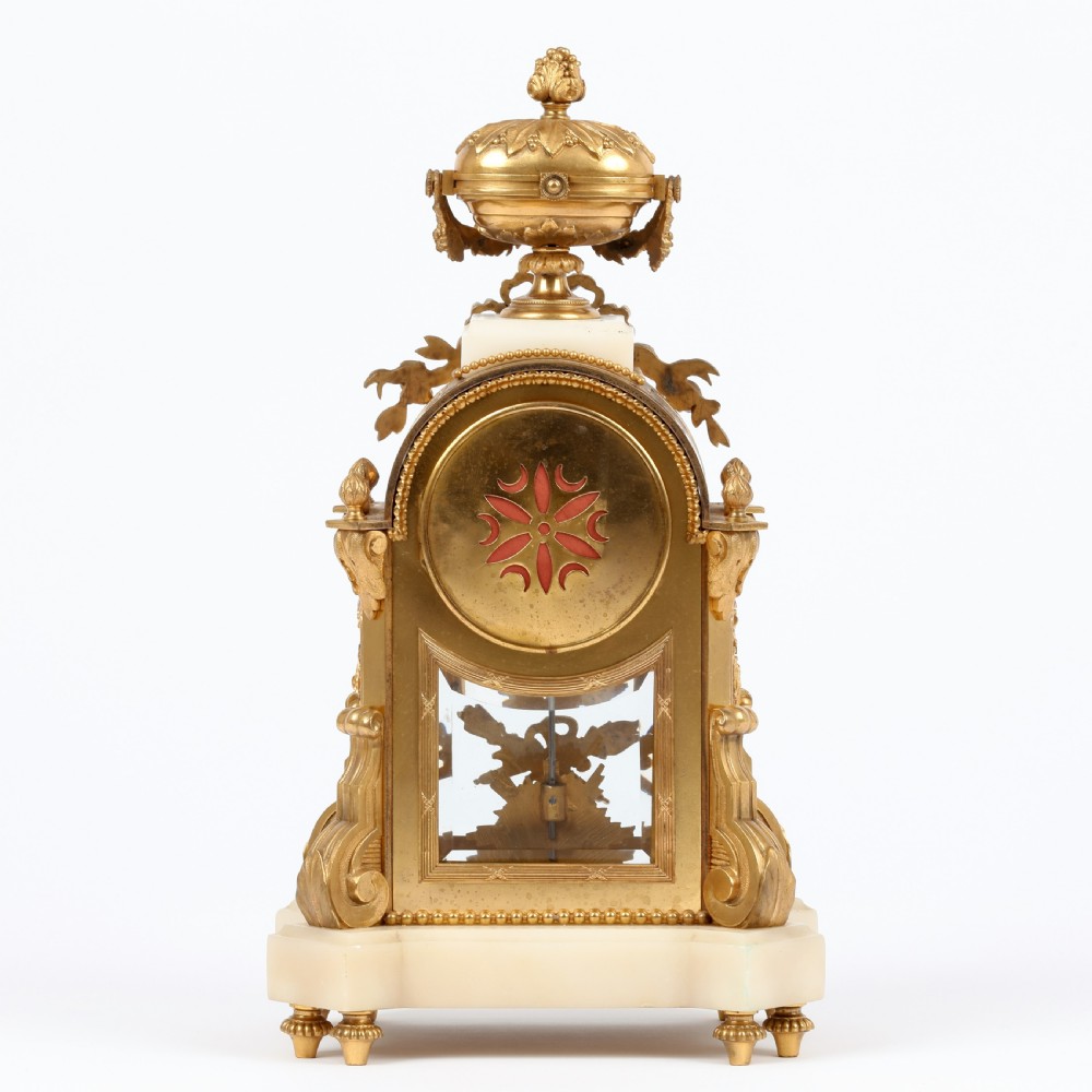 French White Marble and Ormolu Mantel Clock View III