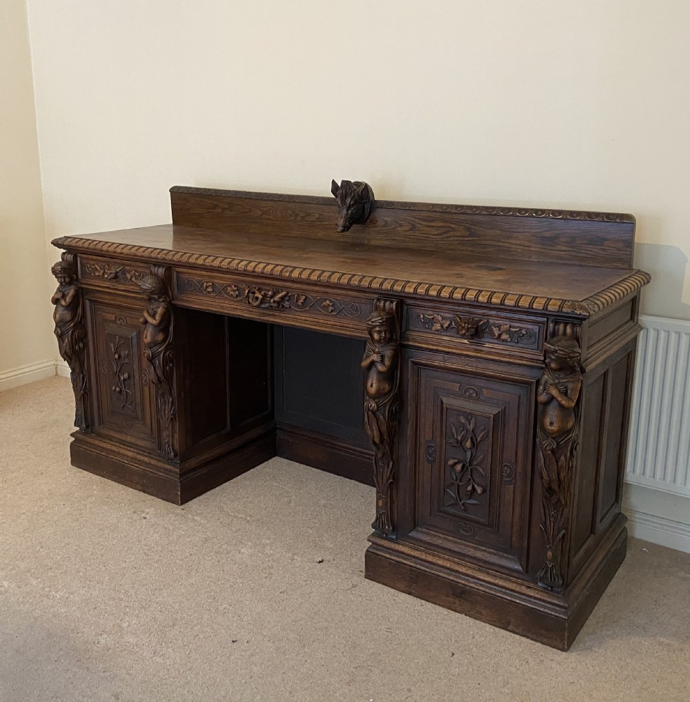 Large Carved Oak Sideboard