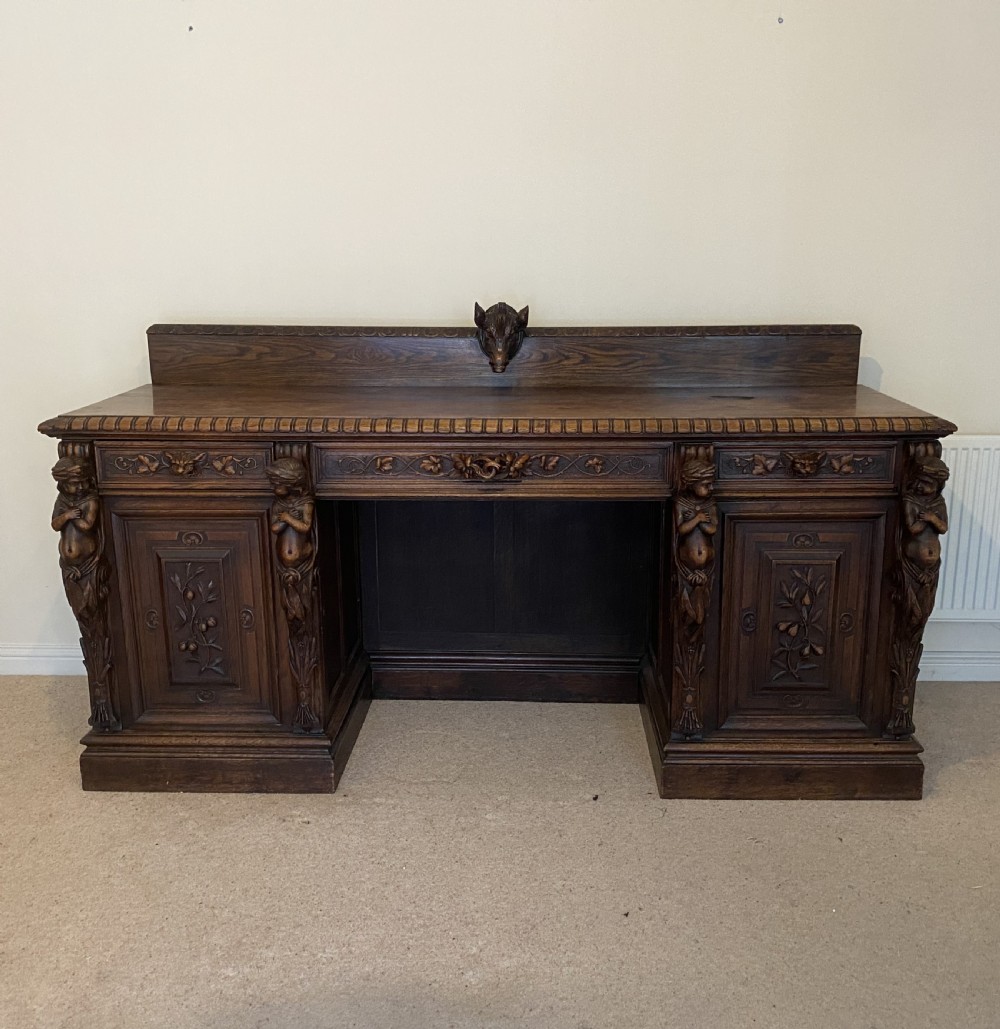 Large Carved Oak Sideboard View IV