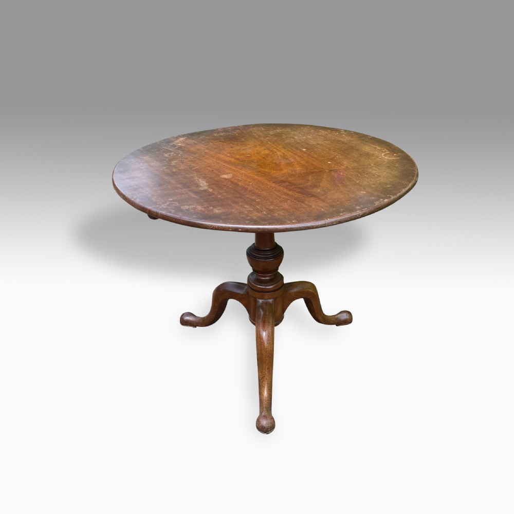 George III mahogany circular tripod table  View II