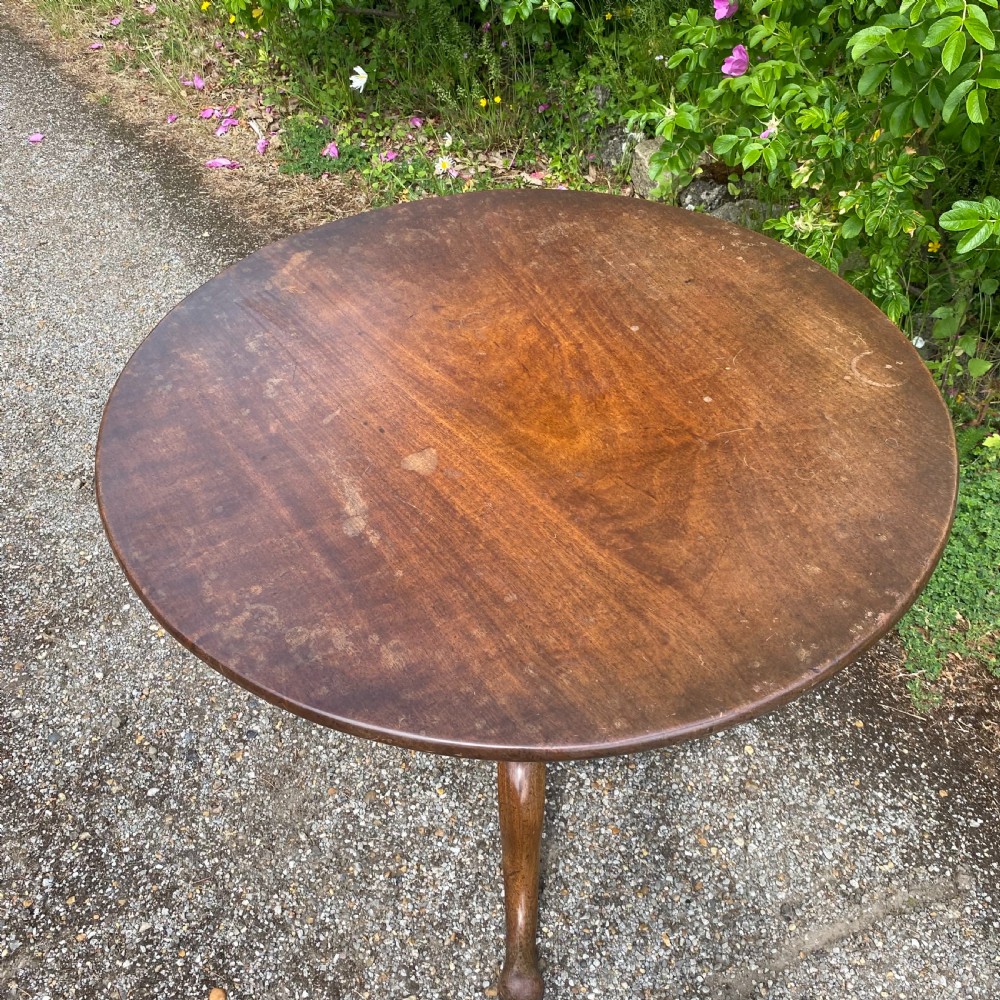 George III mahogany circular tripod table  View III