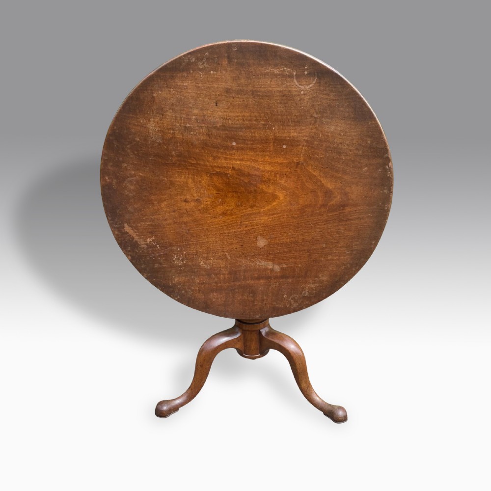 George III mahogany circular tripod table  View V