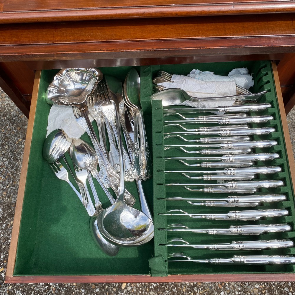 Georgian converted commode chest with cutlery canteen View IX