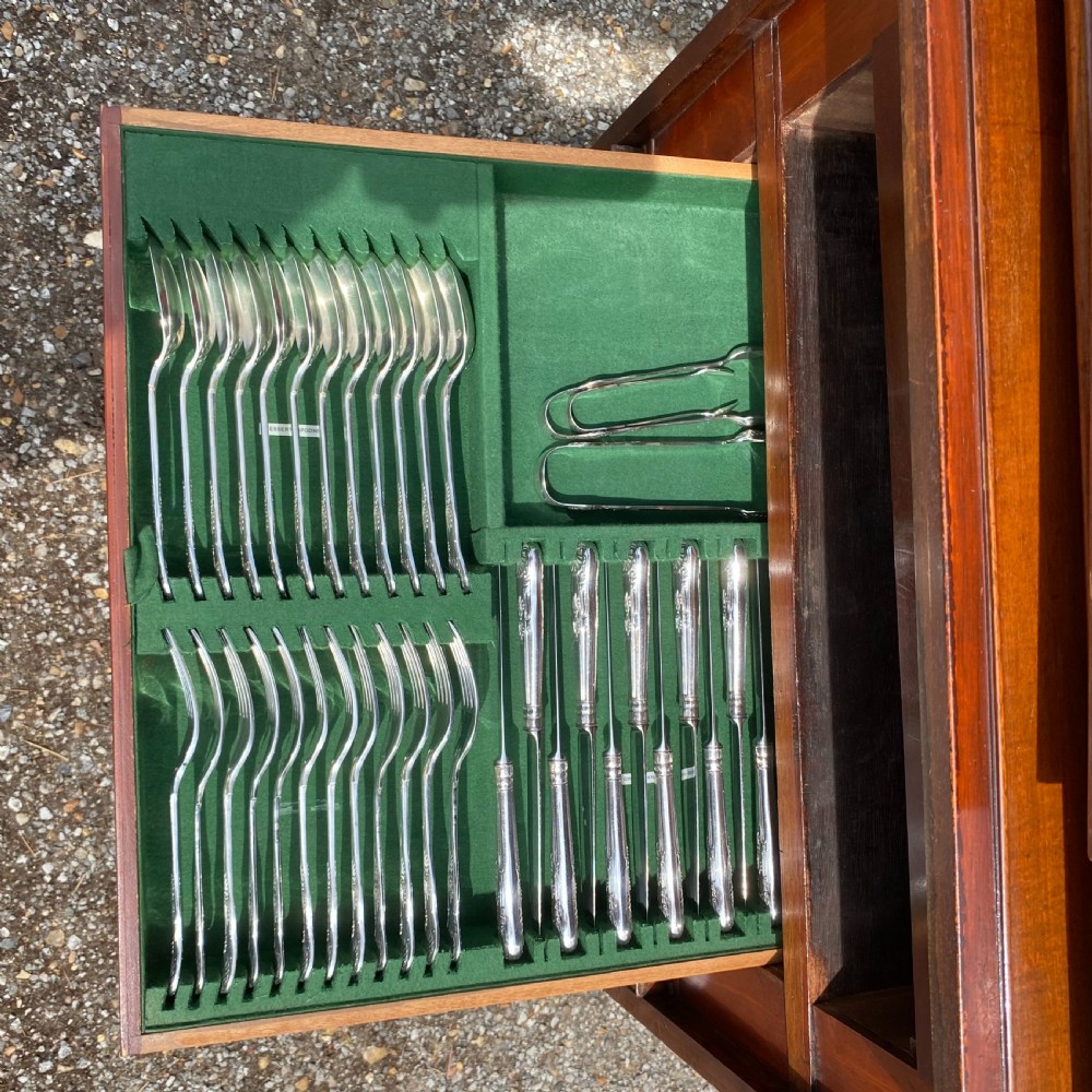 Georgian converted commode chest with cutlery canteen View X