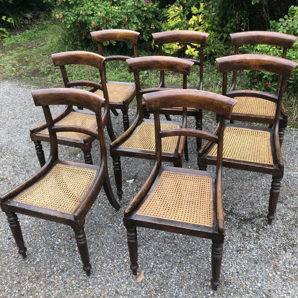 Set of eight Regency Faux Rosewood Dining Chairs