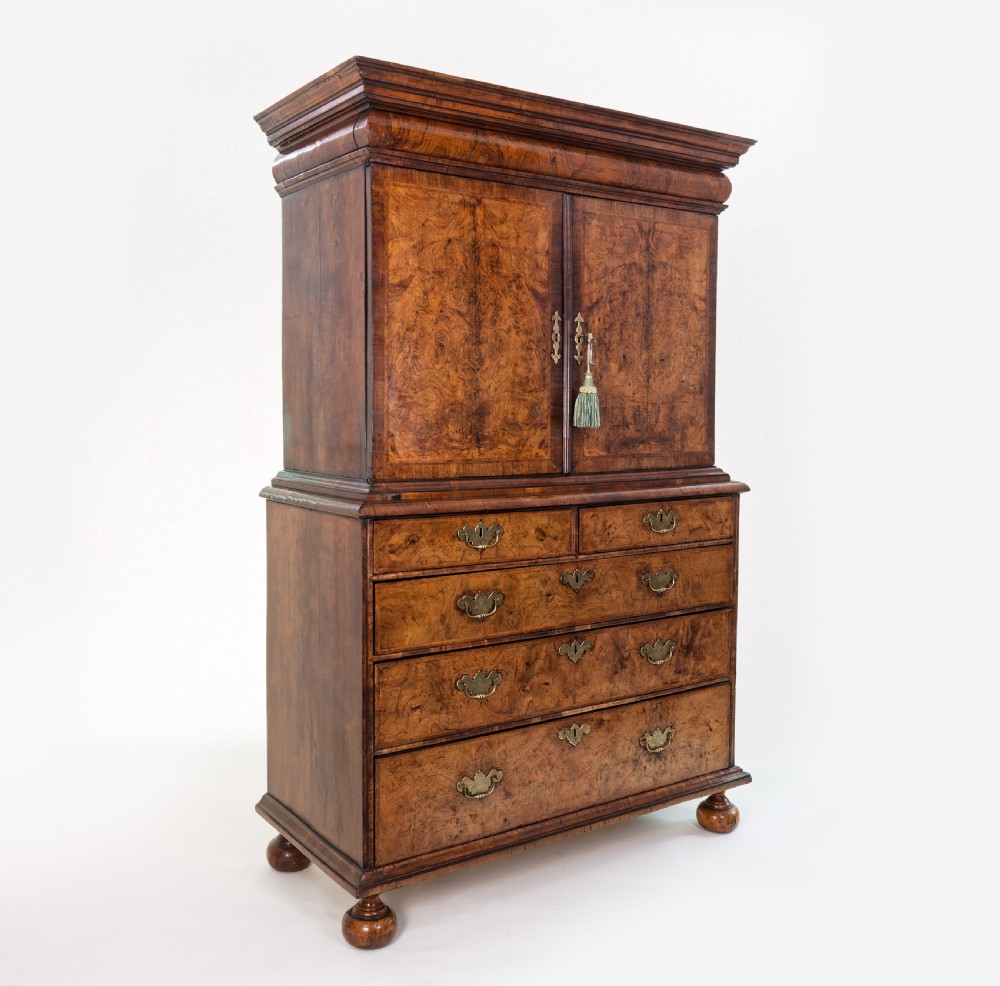 Burr Walnut Cabinet on Chest View II