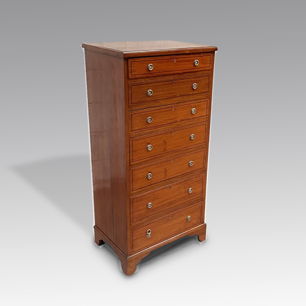 Rare Satinwood Wellington Chest of drawers
