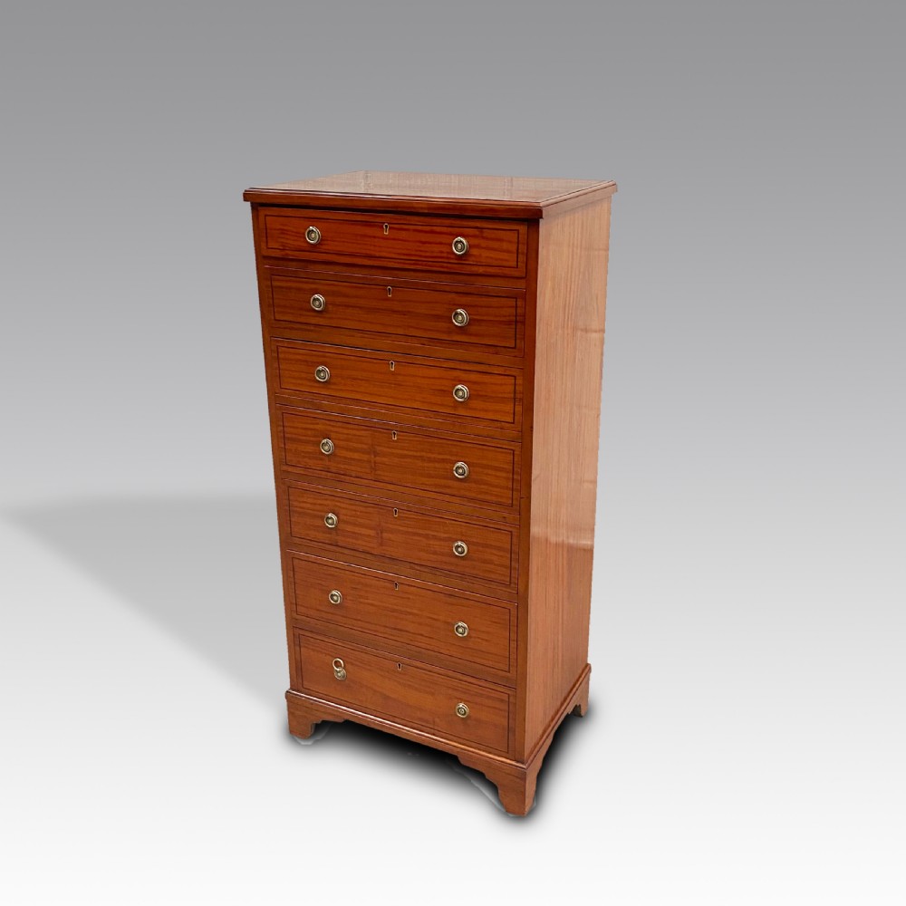 Rare Satinwood Wellington Chest of drawers View III