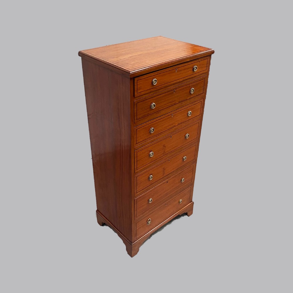 Rare Satinwood Wellington Chest of drawers View VI