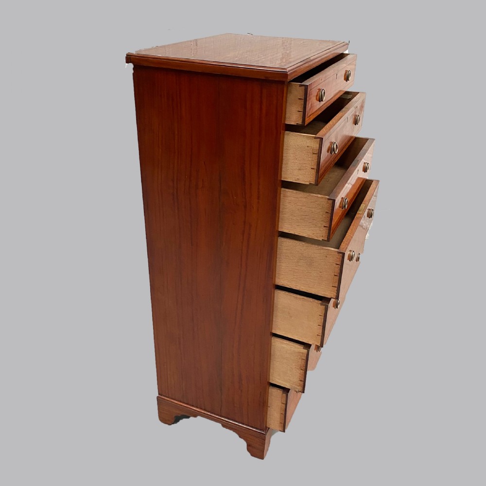 Rare Satinwood Wellington Chest of drawers View IX