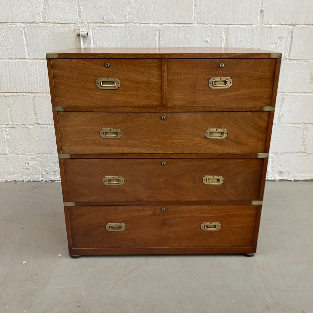Teak Military/Campaign Chest of Drawers by Ross & Co. Dublin View IX