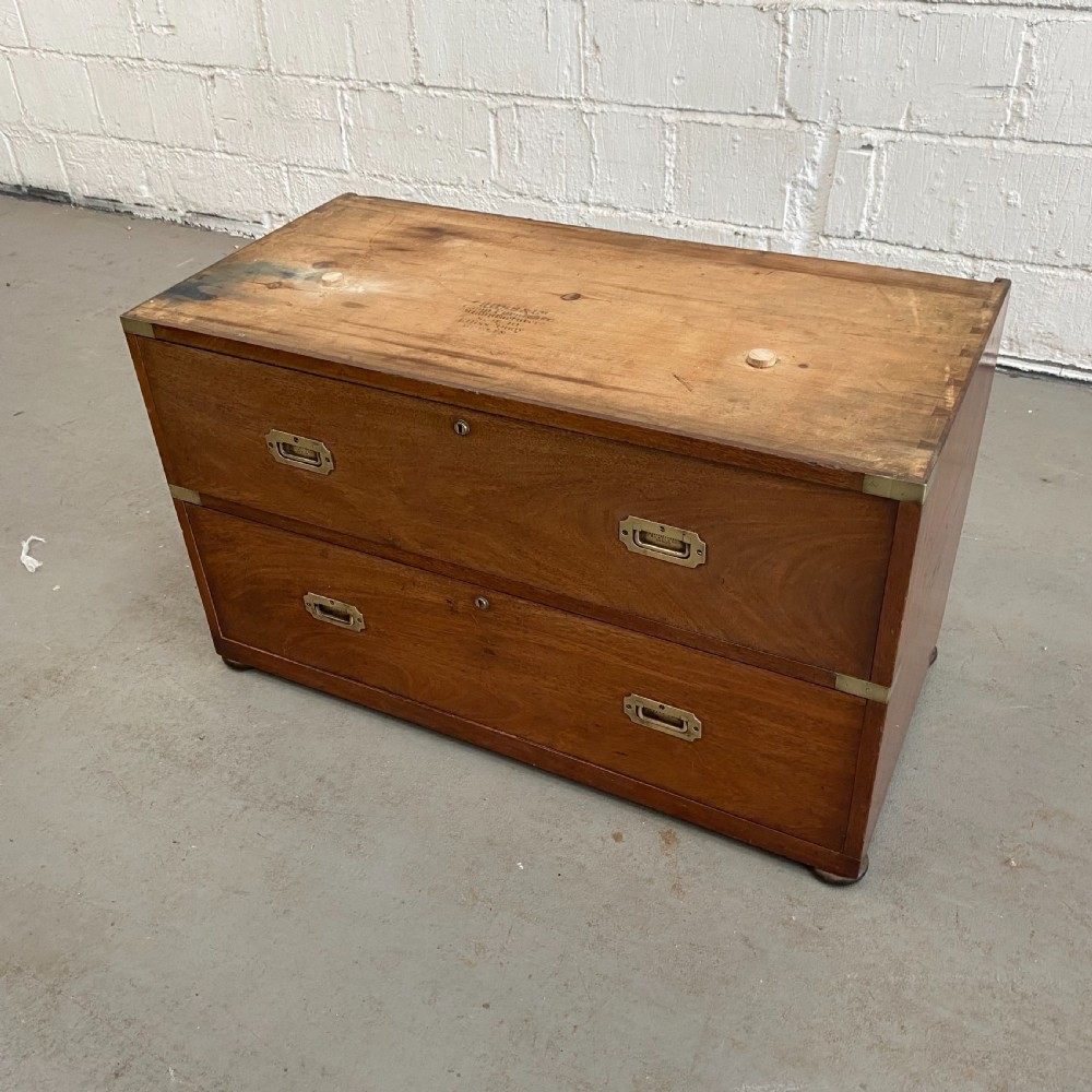 Teak Military/Campaign Chest of Drawers by Ross & Co. Dublin View X