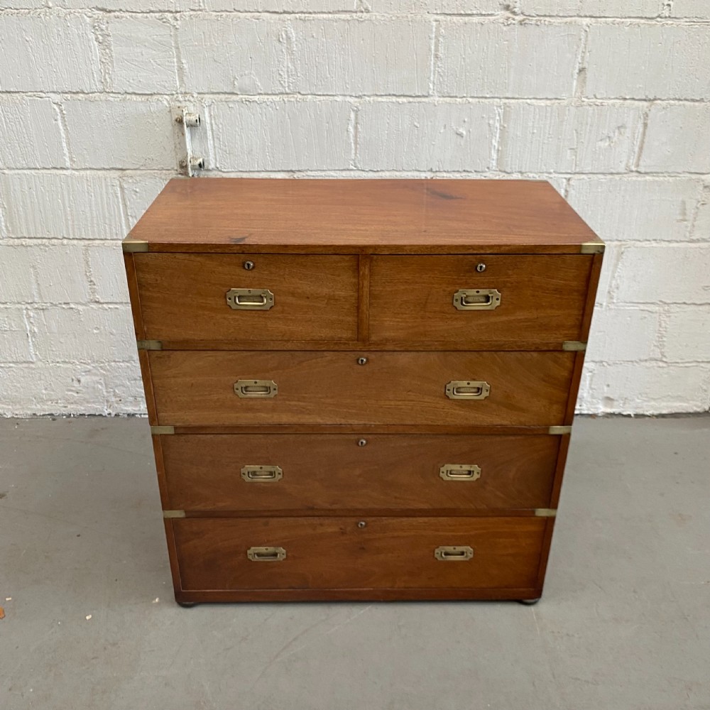Teak Military/Campaign Chest of Drawers by Ross & Co. Dublin View XI