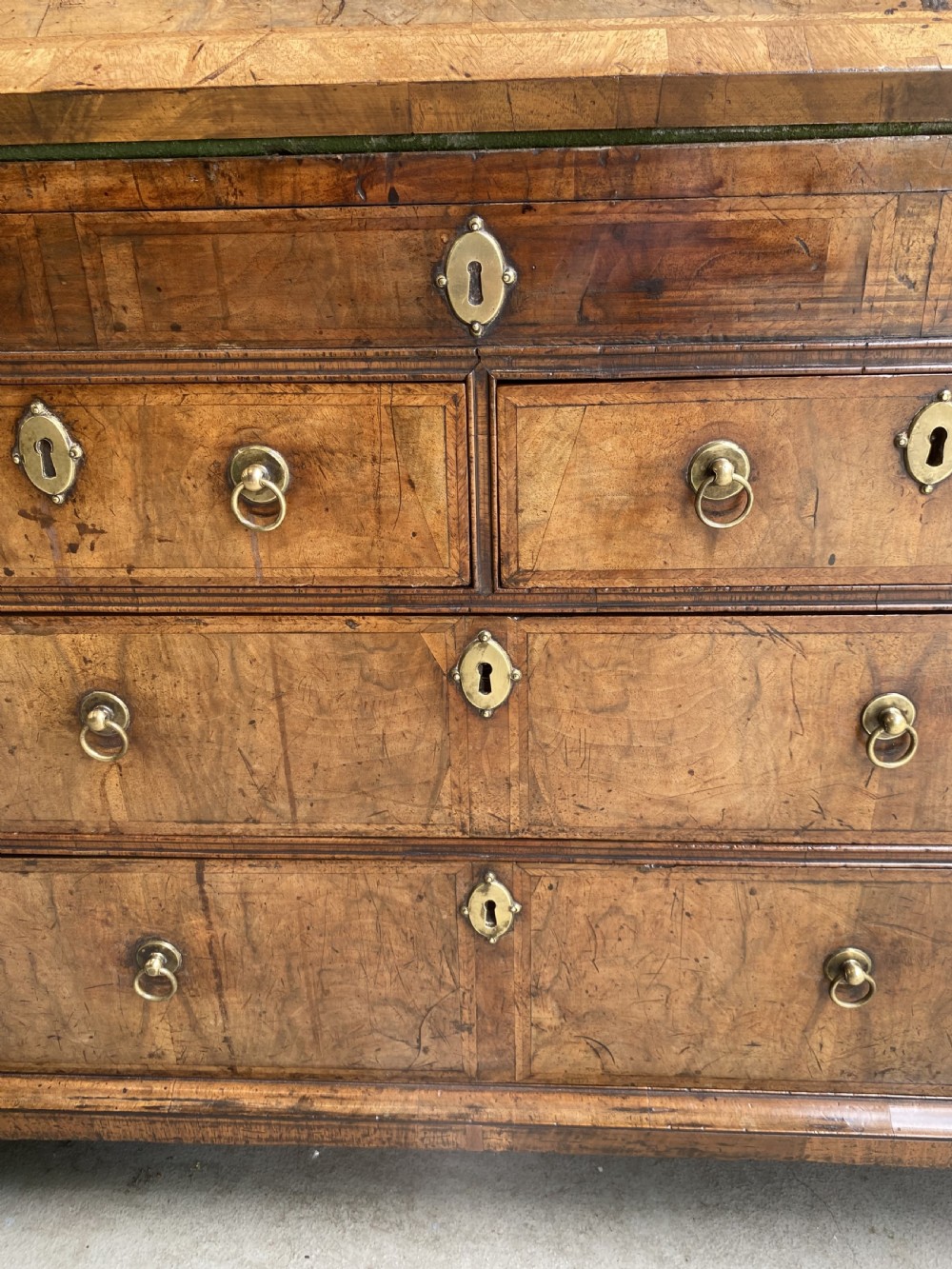 George II period burr walnut bureau View XI
